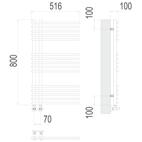 Фото Полотенцесушитель TERMINUS Люкс Астра П15 70х800 NEW