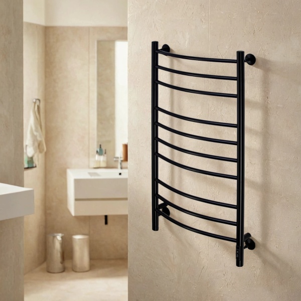 Полотенцесушитель электрический с/т Comfysan Ноуми (Noumi) EC-10 100/40, черный - фото и схемы подключения