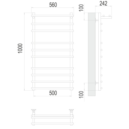 Фото Полотенцесушитель TERMINUS Стандарт Ватра с/п П10 500х1000 NEW