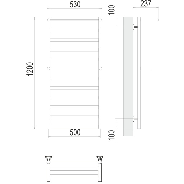 Фото Полотенцесушитель TERMINUS Стандарт Хендрикс П12 500х1200 NEW