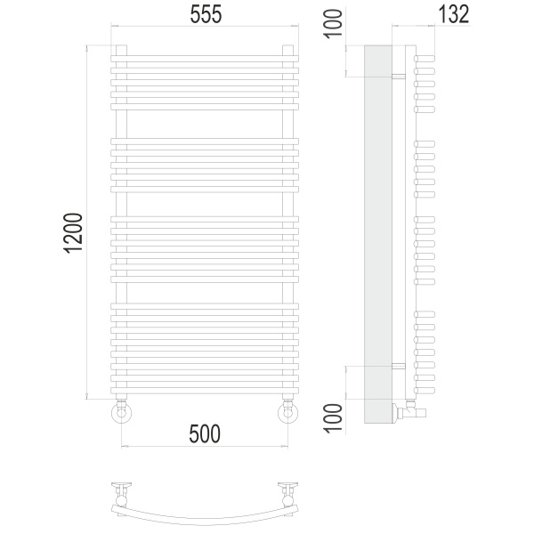 Фото Полотенцесушитель TERMINUS Люкс Марио П24 500х1200 NEW