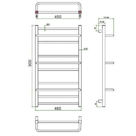 Фото Полотенцесушитель ГРОТА VISTA 48/90
