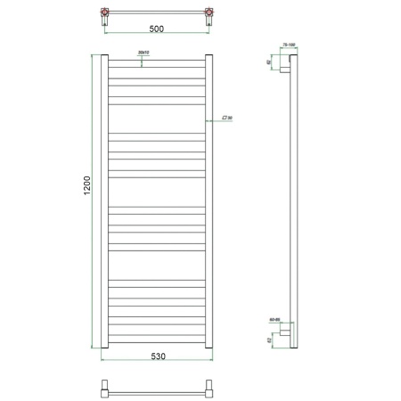 Фото Полотенцесушитель ГРОТА VENTO 53/120