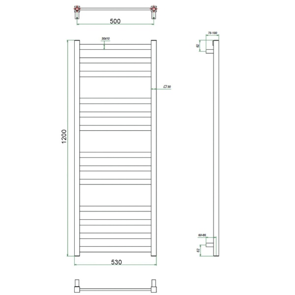 Фото Полотенцесушитель ГРОТА VENTO 53/120