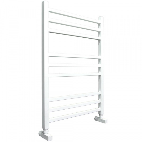 Фото Полотенцесушитель Ника ЛМ-5 60/50 RAL9016 белый матовый с вентилями (комплект люкс)(-)