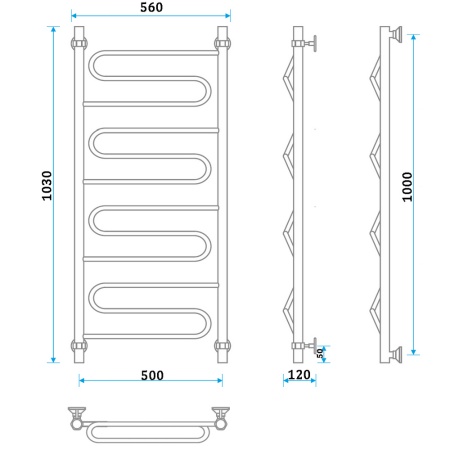 Фото Полотенцесушитель Energy Sonata 1000/500