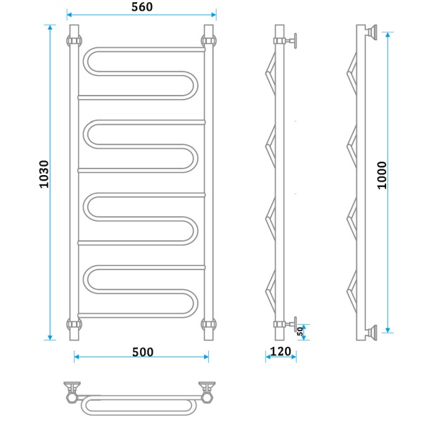 Фото Полотенцесушитель Energy Sonata 1000/500