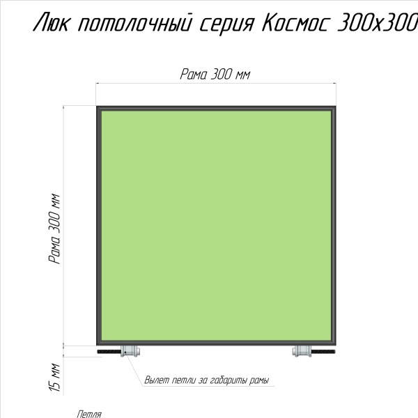 Люк под покраску Люкер Космос (съемный) 30/30 (в/ш) размер дверцы 29,2/29,2