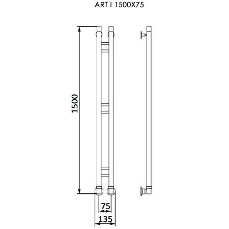 Фото Полотенцесушитель Ника АРТ-1 1500/75