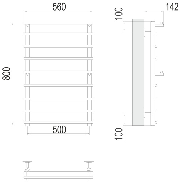 Фото Полотенцесушитель TERMINUS Эконом Вента П8 500х800 NEW (снят с пр-ва)