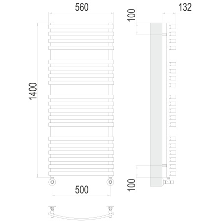 Фото Полотенцесушитель TERMINUS Люкс Капри П19 500х1400 NEW