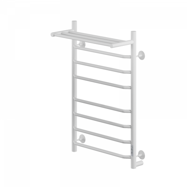 Полотенцесушитель Электрич.кабельный Ника ВЭЙ-3 80/50 с полкой RAL9016 белый матовый U - фото и схемы подключения