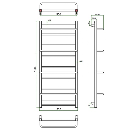 Фото Полотенцесушитель ГРОТА VISTA 53/120
