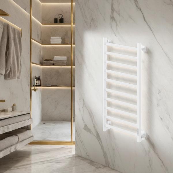 Полотенцесушитель электрический с/т Comfysan Рома-К (Roma-K) EC-10 100/40, белый - фото и схемы подключения