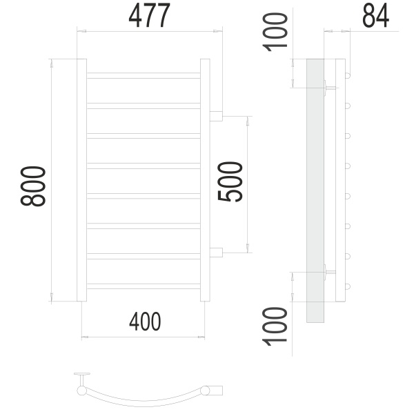 Фото Полотенцесушитель TERMINUS Эконом Классик П8 400х800 бп500 NEW*