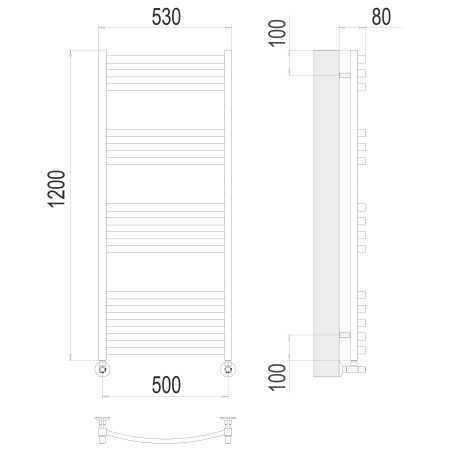 Фото Полотенцесушитель TERMINUS Люкс Палермо П15 500х1200 NEW