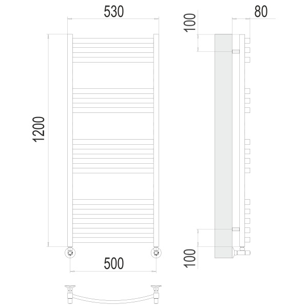 Фото Полотенцесушитель TERMINUS Люкс Палермо П15 500х1200 NEW