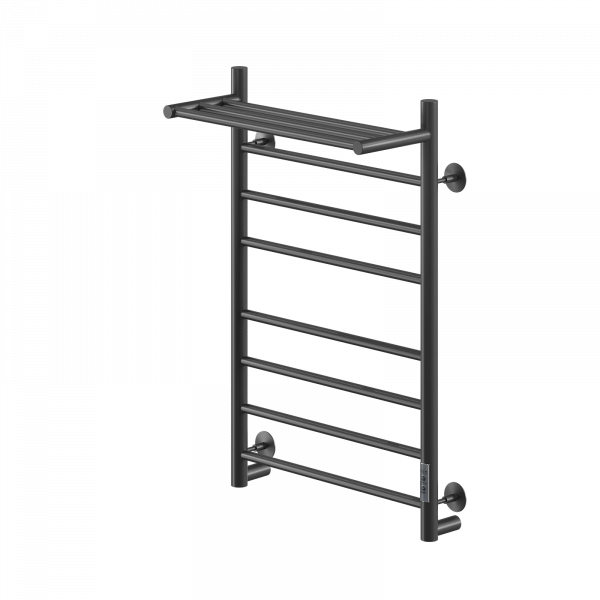 Полотенцесушитель Электрич.кабельный Ника ВЭЙ-2 80/50 с полкой RAL9005 черный матовый U - фото и схемы подключения