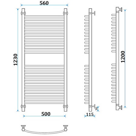 Фото Полотенцесушитель Energy Elite 1200/500