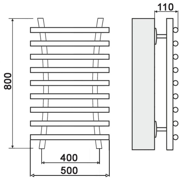 Фото Полотенцесушитель Ника ЛБ-8 80/40*