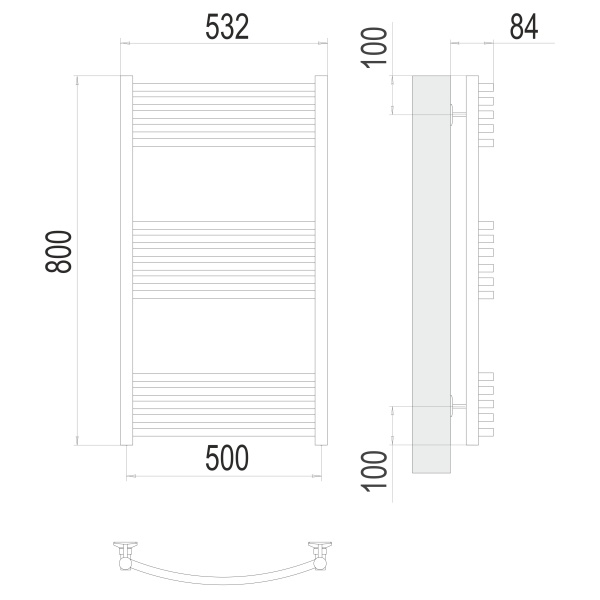 Фото Полотенцесушитель TERMINUS Стандарт Классик П16 500х800 NEW