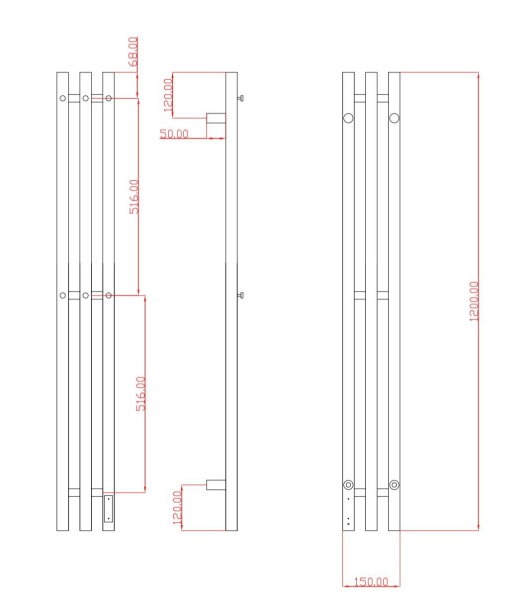 Полотенцесушитель электрический с/т Comfysan Альто (Alto) EC-3 120/12, никель, гальваника выбрать и сравнить в шоуруме или в онлайн магазине