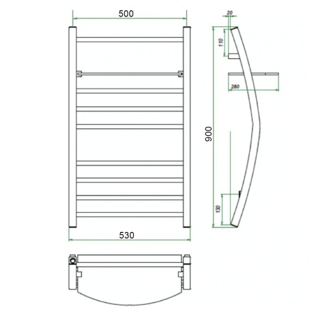 Фото Полотенцесушитель ГРОТА VELA 53/90 УЦ