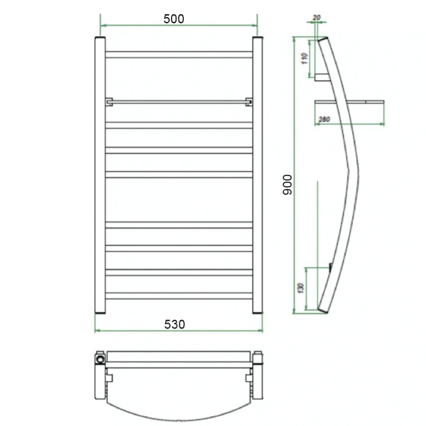Фото Полотенцесушитель ГРОТА VELA 53/90 УЦ