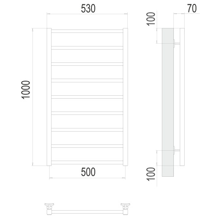 Фото Полотенцесушитель TERMINUS Стандарт Контур П9 500х1000 NEW