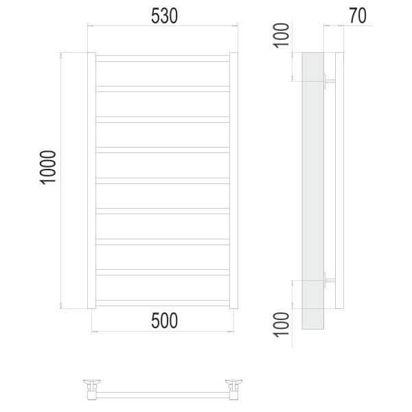 Фото Полотенцесушитель TERMINUS Стандарт Контур П9 500х1000 NEW