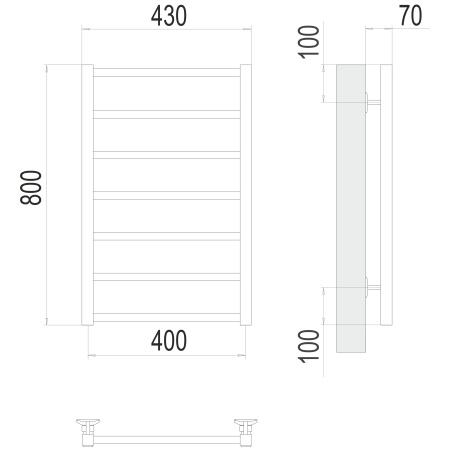 Фото Полотенцесушитель TERMINUS Стандарт Контур П7 400х800 NEW
