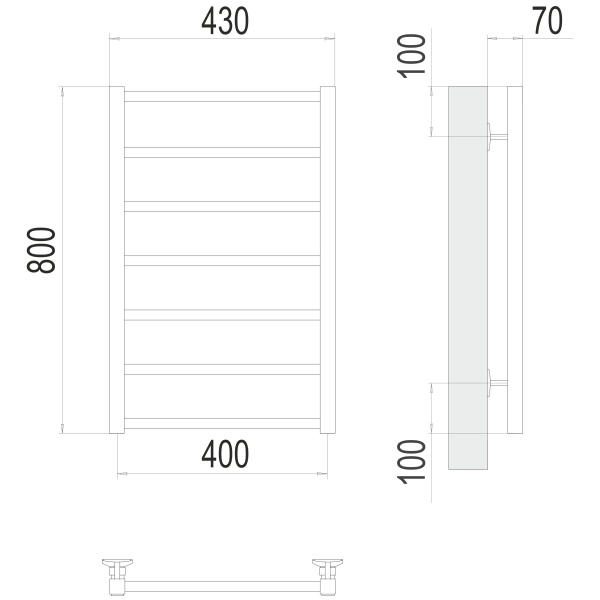Фото Полотенцесушитель TERMINUS Стандарт Контур П7 400х800 NEW