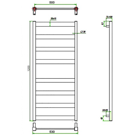 Фото Полотенцесушитель ГРОТА BREZZA 53/120