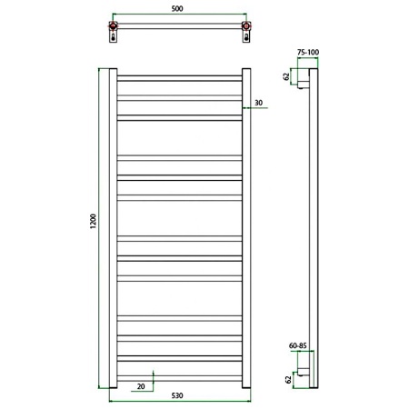 Фото Полотенцесушитель ГРОТА ESTRO 53/120