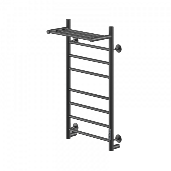 Полотенцесушитель Электрич.кабельный Ника ВЭЙ-2 80/40 с полкой RAL9005 черный матовый U - фото и схемы подключения