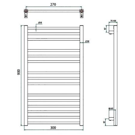 Фото Полотенцесушитель ГРОТА CLASSIC 30/90