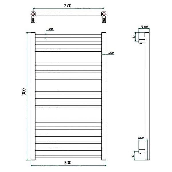 Фото Полотенцесушитель ГРОТА CLASSIC 30/90