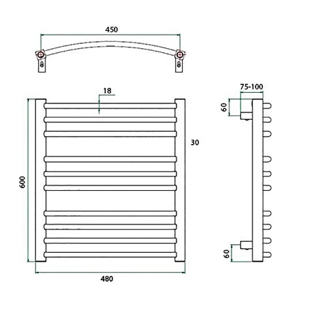 Фото Полотенцесушитель ГРОТА CALMA 48/60