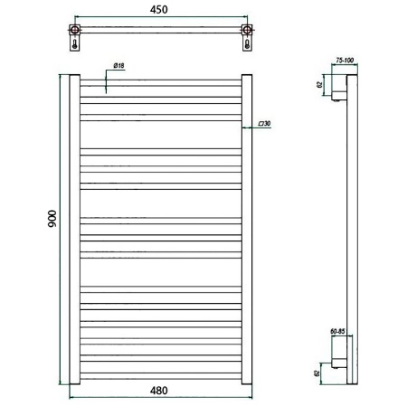 Фото Полотенцесушитель ГРОТА CLASSIC 48/90