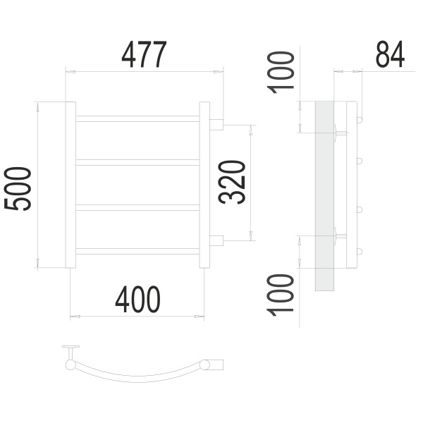 Фото Полотенцесушитель TERMINUS Эконом Классик П4 400х500 бп320 NEW*