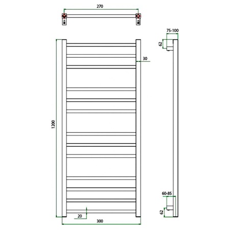 Фото Полотенцесушитель ГРОТА ESTRO 30/120