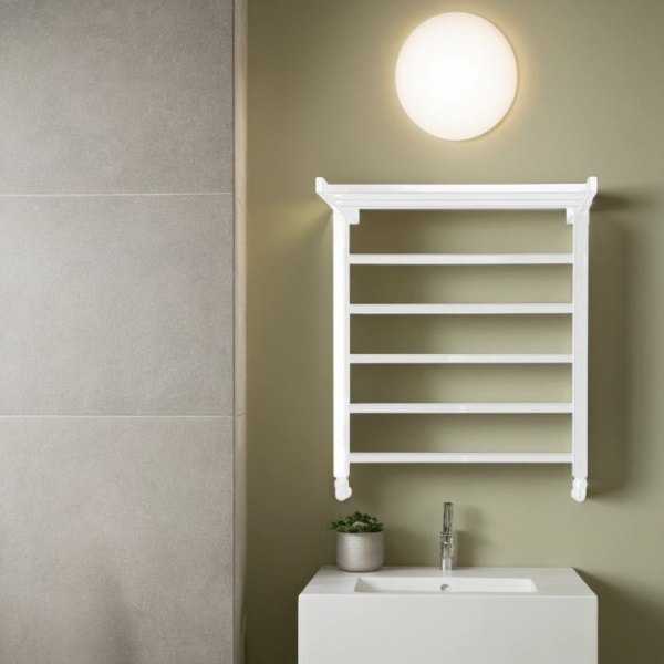 Фото Полотенцесушитель водяной Comfysan Мартэ-К (Marte-K) W-6 60/50 с полкой, белый