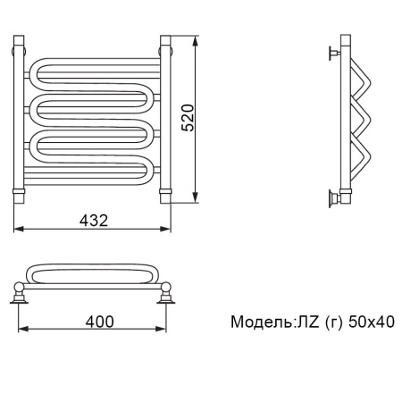 Фото Полотенцесушитель Ника ЛZ (Г) 50/40*