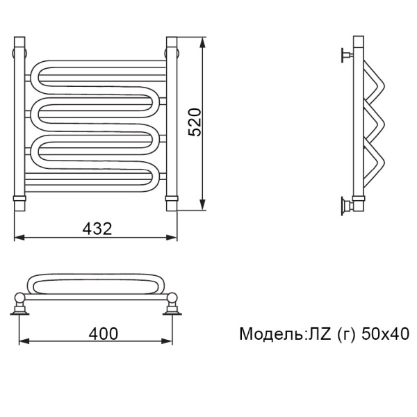 Фото Полотенцесушитель Ника ЛZ (Г) 50/40*