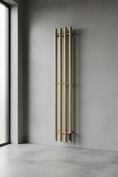 Полотенцесушитель электрический с/т Comfysan Альто (Alto) EC-4 150/18, золото, гальваника - фото и схемы подключения