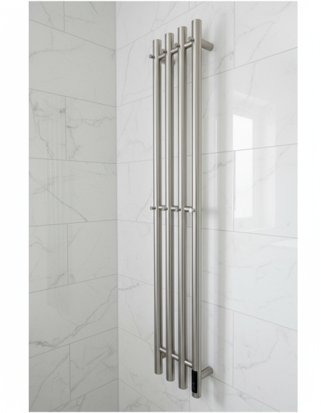 Полотенцесушитель электрический с/т Comfysan Альто (Alto) EC-4 150/18, никель, гальваника - фото и схемы подключения