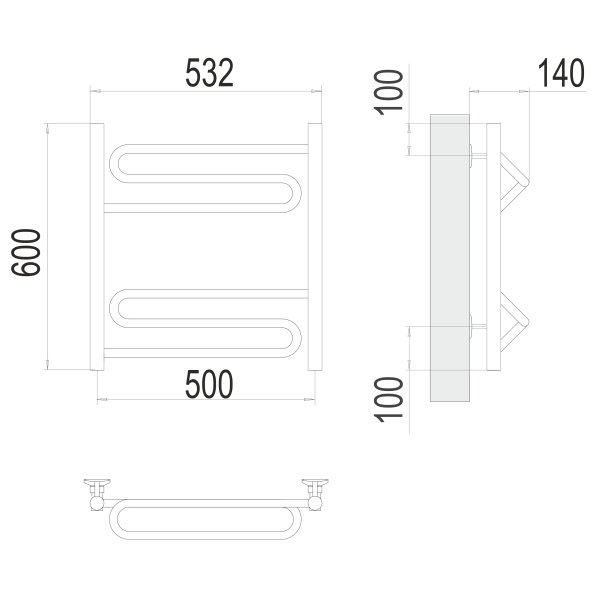 Фото Полотенцесушитель TERMINUS Эконом Юпитер П6 500х600 NEW*