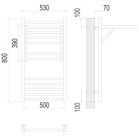 Фото Полотенцесушитель TERMINUS Стандарт Валенсия П12 500х800 NEW