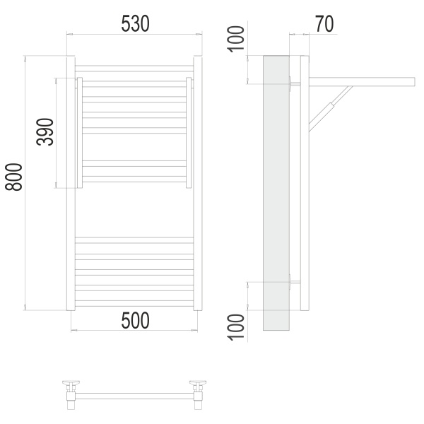 Фото Полотенцесушитель TERMINUS Стандарт Валенсия П12 500х800 NEW
