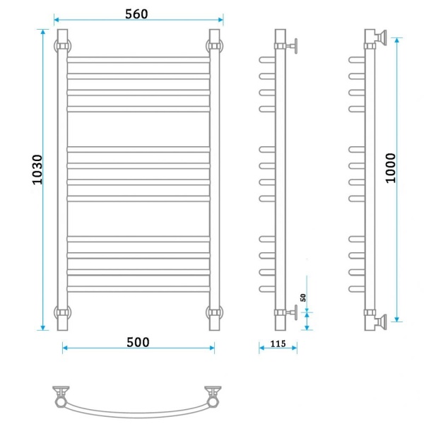 Фото Полотенцесушитель Energy Prestige 1000/500